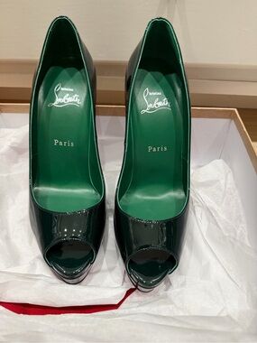 Christian Louboutin Patent Peep Toe Heel Stiletto
